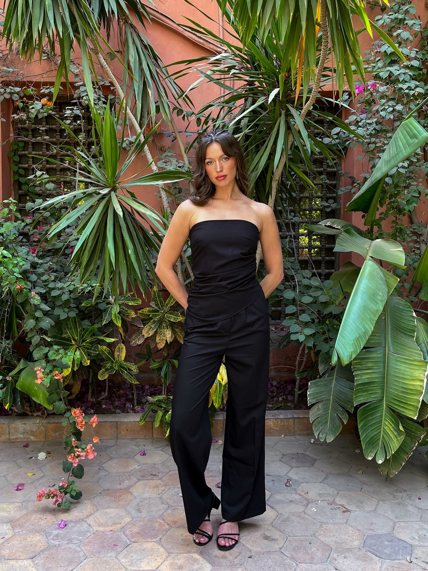 Vasia Asymmetrical Black Top