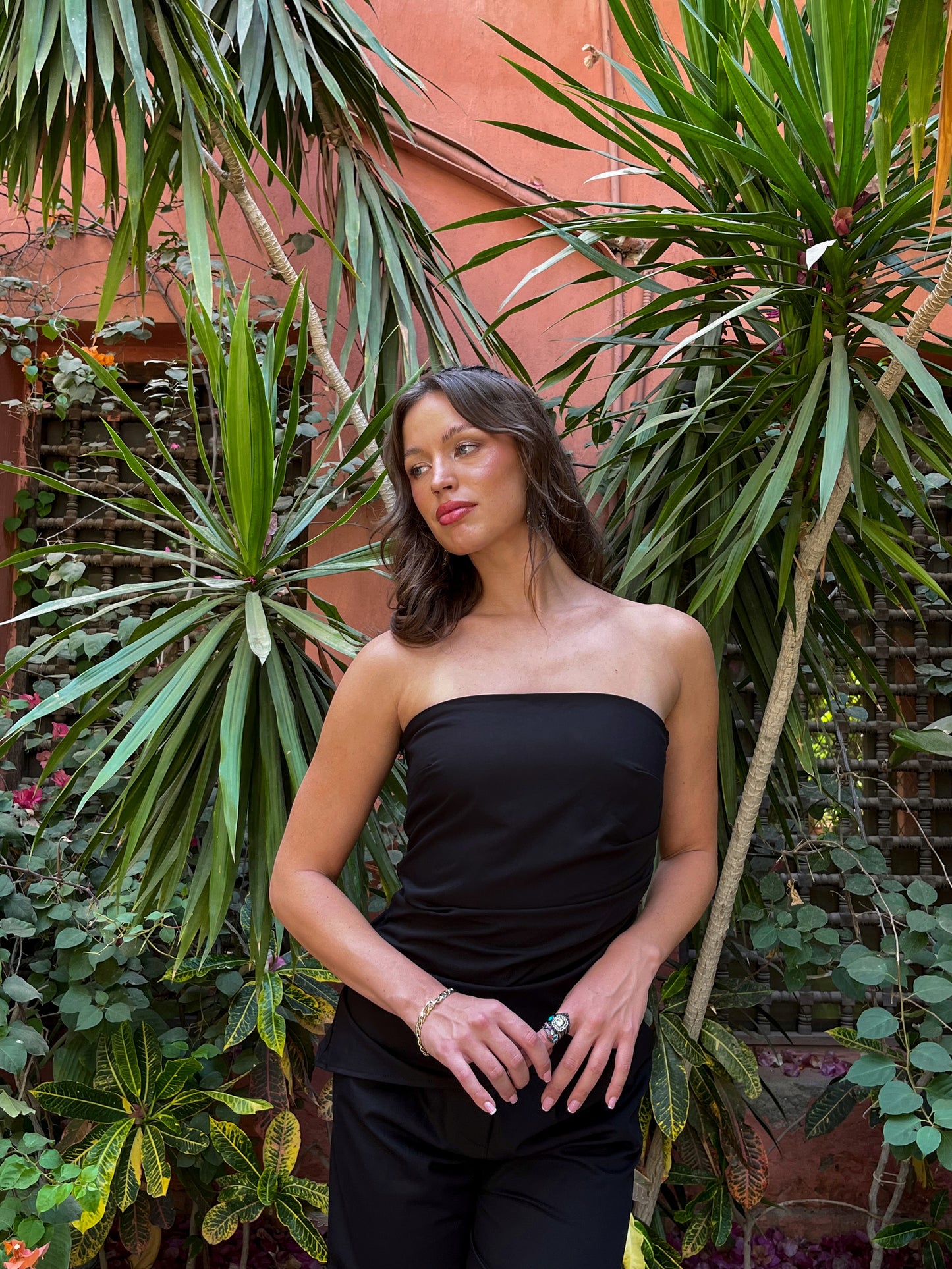 Vasia Asymmetrical Black Top