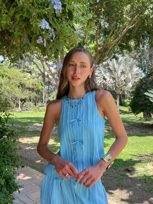 Cyan Striped Set